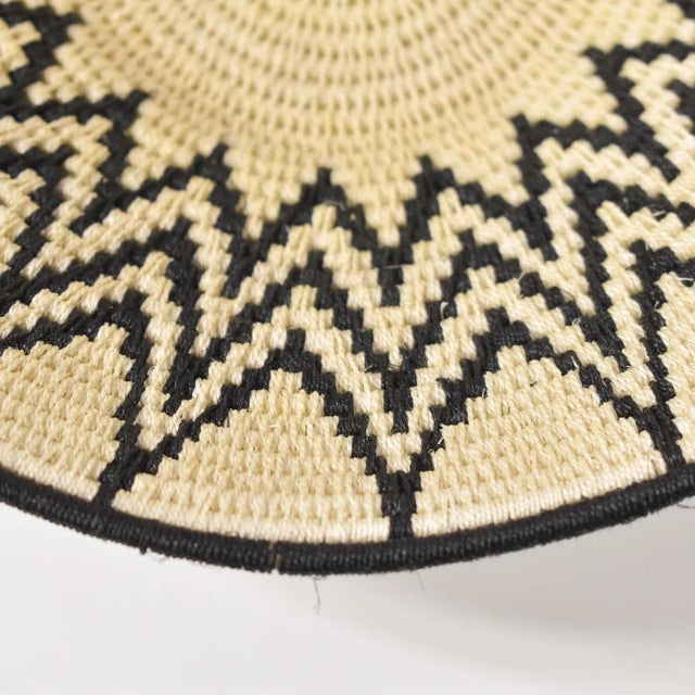 Early 20th Century Sisal Handwoven Black and White Star Basket Eswatini 8inch For Sale - Image 4 of 8