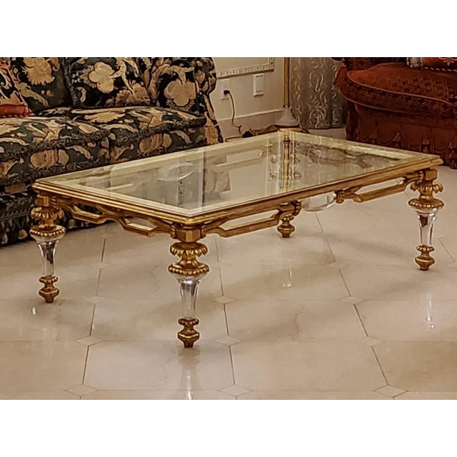 1990s Wooden Glass Coffee Table For Sale - Image 4 of 4