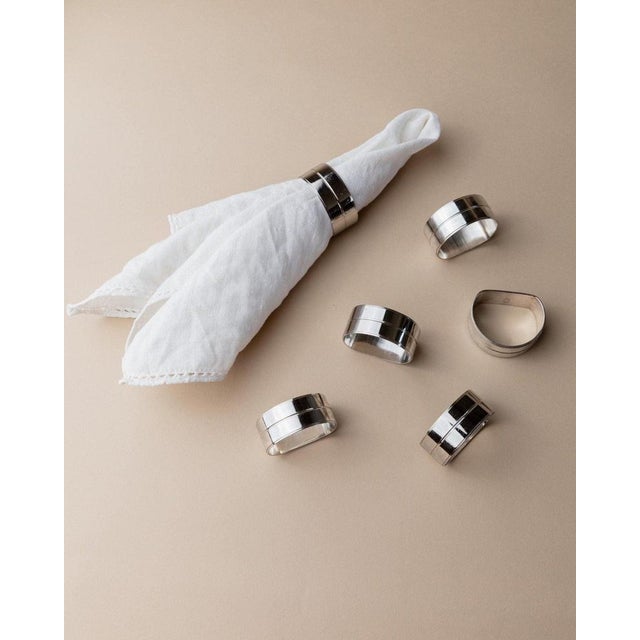 Vintage Chrome Napkin Rings, Italy, 1970s, Set of 6 For Sale - Image 7 of 13
