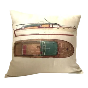 Vintage Chris Craft Boats Linen Pillow