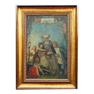 Mid 19th Century Vintage Oil Painting by Carl Hoff