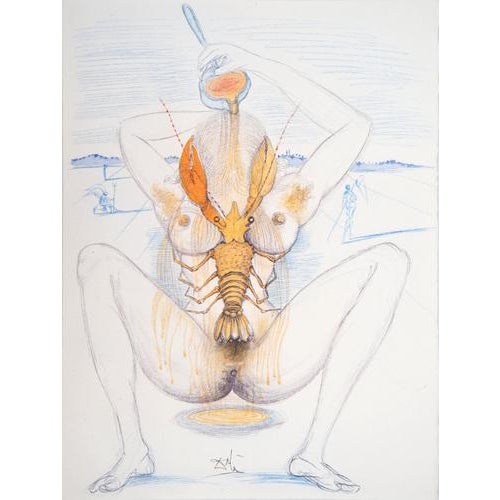 Salvador Dali, Casanova, Surrealist Woman and Lobster, 1967, Original Engraving For Sale - Image 6 of 6