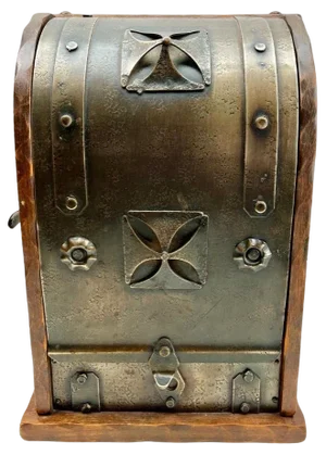 Arts & Crafts Wine Box with Decorative Metal Work, 1920s