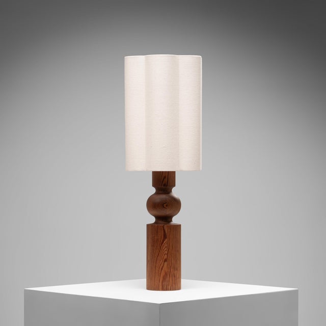 Large Pine Table Lamp by Uno & Östen Kristiansson for Luxus, Sweden, 1970s For Sale - Image 12 of 12