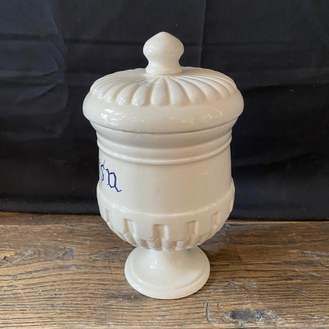 Antique Italian Apothecary Jar Venetian Acetosa Porcelain Urn Large For Sale - Image 9 of 10
