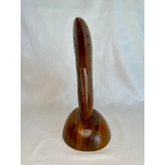 Wood Mid Century Nautical Angelfish Solid Wood Tabletop Sculpture For Sale - Image 7 of 9
