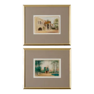 A Pair of Canterbury Cathedral Paintings