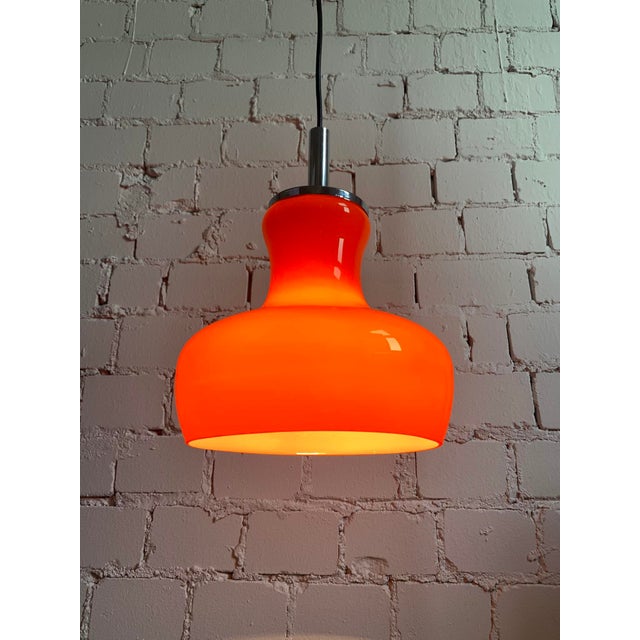 Orange Vintage Orange Glass Pendant Lamp, Germany, 1970s For Sale - Image 8 of 17
