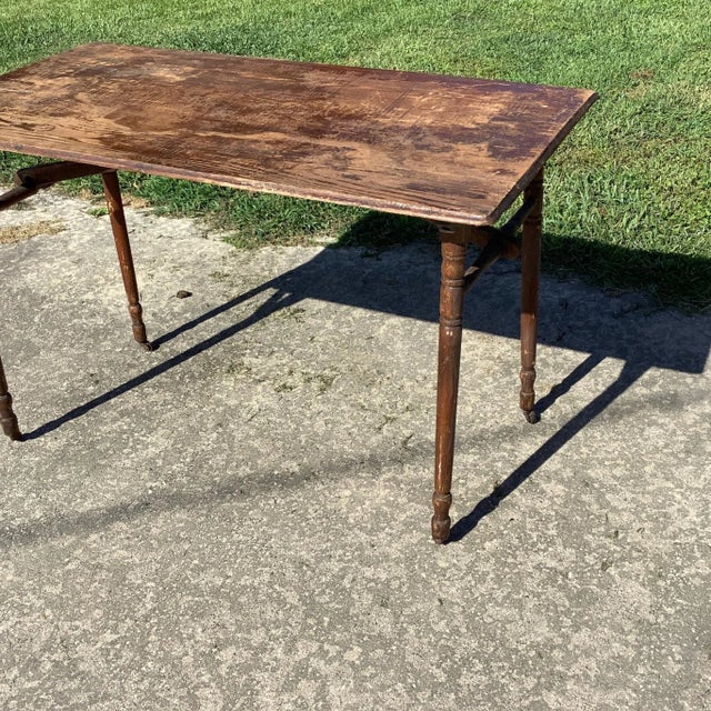 1900 - 1909 Antique Country Folding Table For Sale - Image 5 of 9