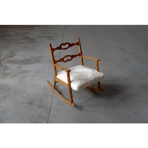 Vintage Danish Rocking Chair by Henning Kjærnulf, 1950s For Sale - Image 3 of 16