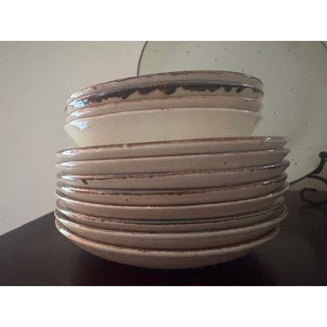 Vintage Mid-Century Modern J&g Meakin England Lifestyle Oven-to-Tableware Speckled Stoneware Set - 36 pcs For Sale - Image 9 of 9