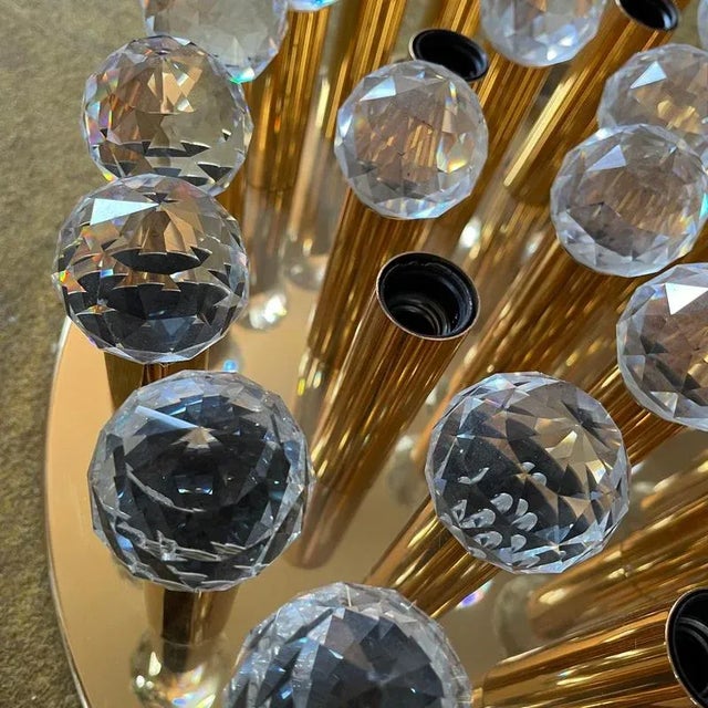 Hollywood Regency Glass and Brass Ceiling Light from Ernst Palme Palwa, Germany, 1970s For Sale - Image 18 of 18