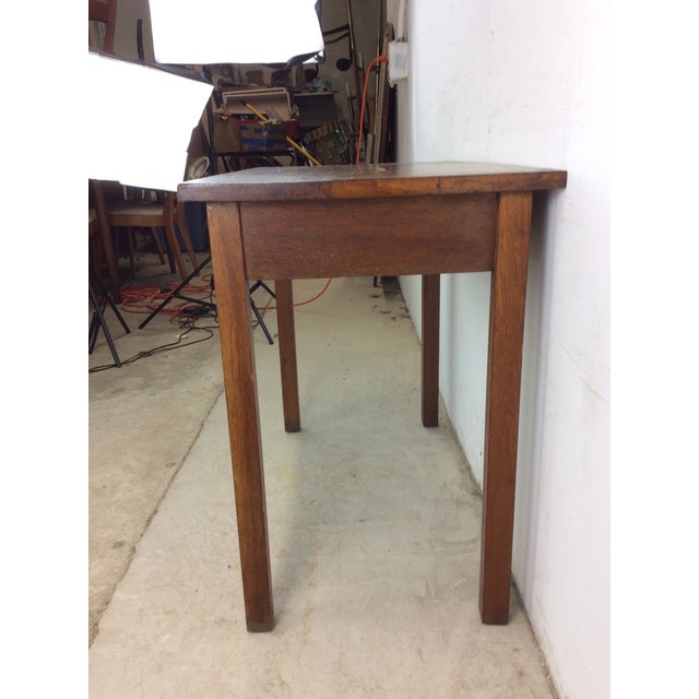 Antique Oak Writing Desk With Drawer and Draw Leaf Surface For Sale - Image 10 of 12