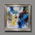 Abstract Square Multi Colored Blue White Textured Framed Abstract Art on Canvas. For Sale - Image 3 of 6