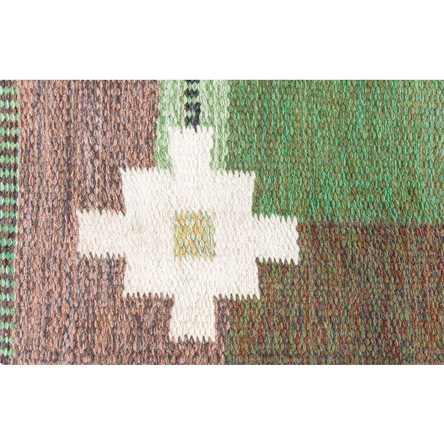 Vintage Swedish Flat Woven Rug Doris Leslie Blau For Sale In New York - Image 6 of 9
