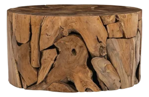 Organic Modern Teak Fragment Round Coffee Table