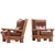 Boldly sculpted with strong geometric lines, these lounge chairs exemplify the post-war Brutalist aesthetic. Crafted in...