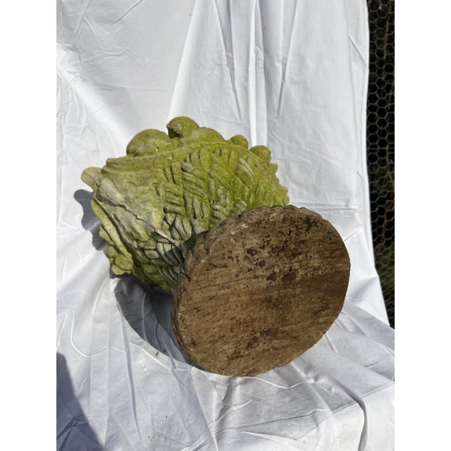 Antique Cast Stone Vegetable Basket Garden Sculpture For Sale - Image 6 of 7