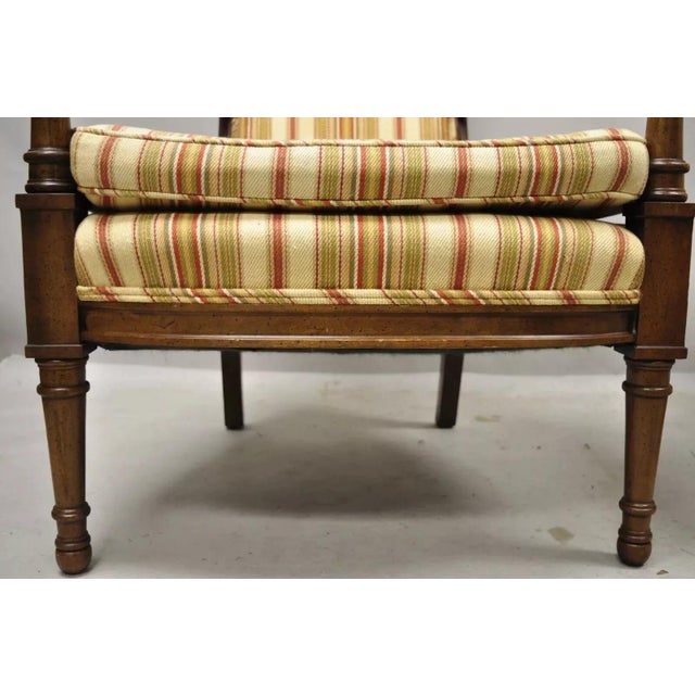Mid 20th Century Vintage Hollywood Regency French Style High Back Upholstered Arm Chairs - A Pair For Sale In Philadelphia - Image 6 of 10