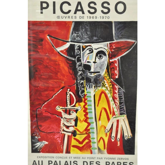 Traditional 70s Pablo Picasso Festival d'Avignon Au Palais Des Papes Lithograph Print Poster For Sale - Image 3 of 12