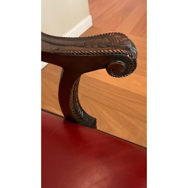 Set of Six Henredon Chippendale-Style Dining Chairs With Red Leather For Sale - Image 11 of 16