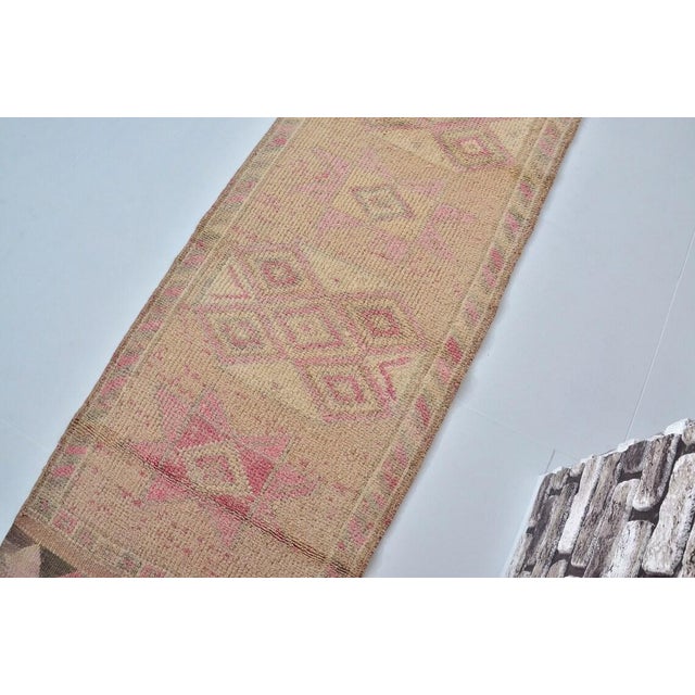 Turkish Eart Colour Oushak Vintage Runner For Sale - Image 3 of 10