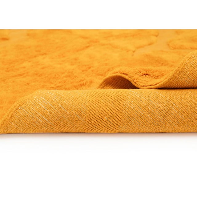 Burnt Orange Ombré Abstract Geometric Hand-Knotted Wool Rug | 9'10" X 6'6" | One of a Kind For Sale - Image 8 of 9
