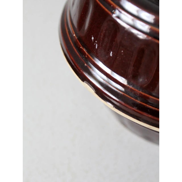 Vintage Brown Stoneware Covered Dish For Sale - Image 10 of 13