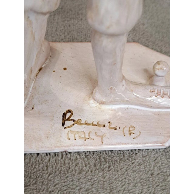 Vintage 1980s Dino Bencini Golfer Italy Collectible Ceramic Figurine Signed For Sale - Image 9 of 12