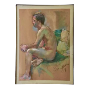 2004 "Nude" Expressionist Figurative Pastel on Paper