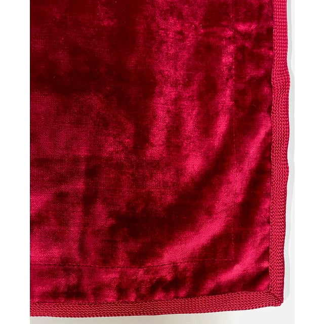 Rustic European Ralph Lauren Deep Red Crushed Silk Velvet Pillow Cover For Sale - Image 3 of 8