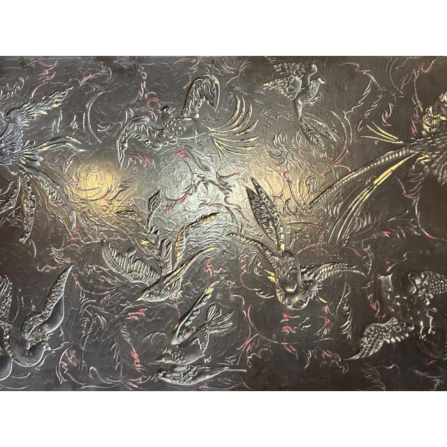 Glass of Glass Mirror Eglomized Birds of Paradise, 1950s For Sale - Image 10 of 14