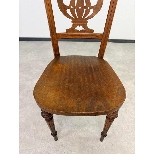 Antique Viennese Secession Bentwood Dining Chair from Thonet, 1890s For Sale - Image 6 of 14