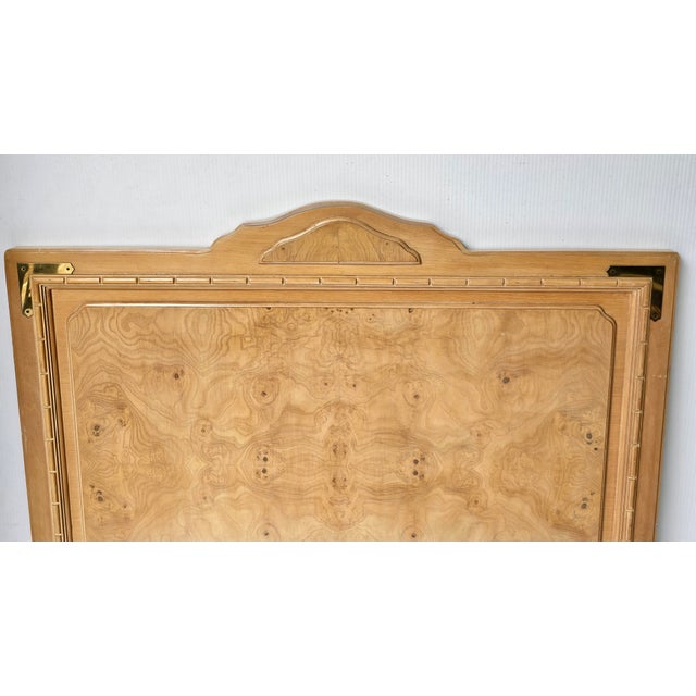 Bernhardt Bernhardt Mid-Century Burlwood Campaign Twin Size Headboard For Sale - Image 4 of 8