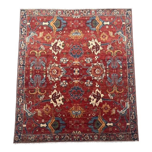 2010s Serapi Karaja Persian Style Hand Knotted Area Rug 8.3 X 9.9 For Sale