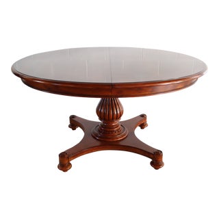 Ethan Allen Cherry Pedestal Table W/Extension For Sale