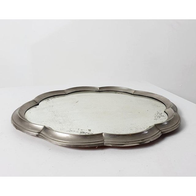 1930s Art Deco Baroque Italian Table Mirror in Pewter, 1930s For Sale - Image 5 of 8