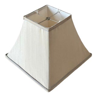 Stiffel 1960s Silk Tapered Sloped Square Transitional Traditional Lamp Shade For Sale