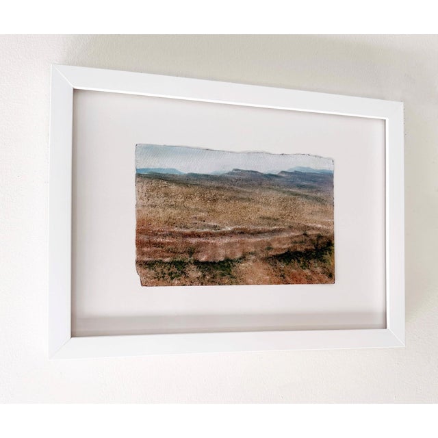 Sawtooths from Above by Lisa Lebofsky | Dirt and oil on paper Landscape of mountain ridges. For Sale - Image 4 of 4