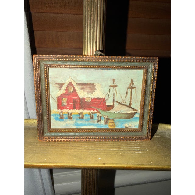 Paint Small Ship Painting, Framed For Sale - Image 7 of 9