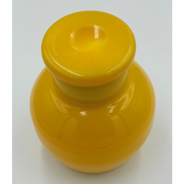 1950s Erik Höglund Scandinavian Polished Yellow Art Glass Bulbous Vase MCM #H1682/160 For Sale - Image 5 of 9