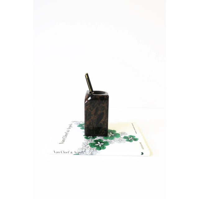 Postmodern Black Marble Desk Pen Pencil Holder, 1990s For Sale - Image 9 of 12