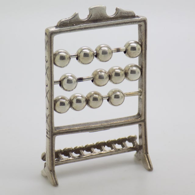 Vintage Italian Handmade Silver Abacus Figurine, 1970s For Sale - Image 4 of 11