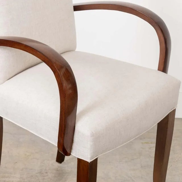 Mid-20th Century French Wood and Linen Side Chair For Sale - Image 15 of 15