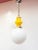 White Yellow and White Opaline Glass Pendant, 1960s For Sale - Image 8 of 8