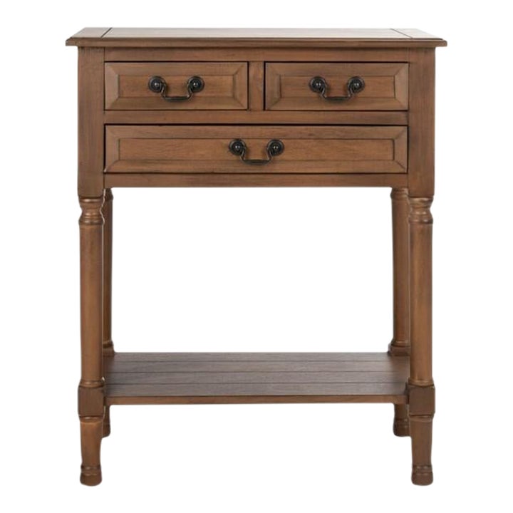 Primrose 3 Drawer Console Table - Brown | Chairish