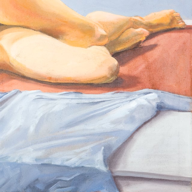 Resting Nude on Blue and Red - Patrick Ross Arnold, C. 1980s For Sale In San Diego - Image 6 of 11