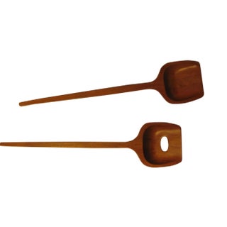 Teakwood Salad Utensils Made in Sweden - a Pair For Sale