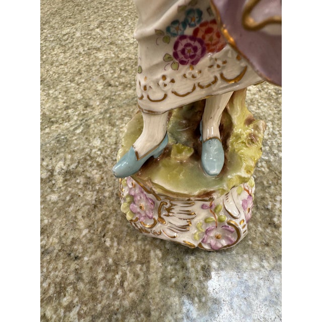 Ceramic Pair of Late 19th Century Porcelain Figures Royal Dux Bohemia Czechoslovakia For Sale - Image 7 of 8