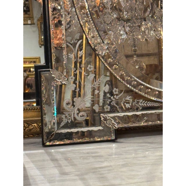 Venetian Etched Glass Mirror For Sale In Dallas - Image 6 of 10